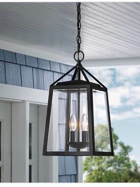 New Home Decorators Blakeley 18” Black Outdoor Hanging Pendant Light